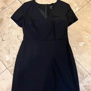 J.Crew Black Short Sleeve Wool Work Dress - 10P